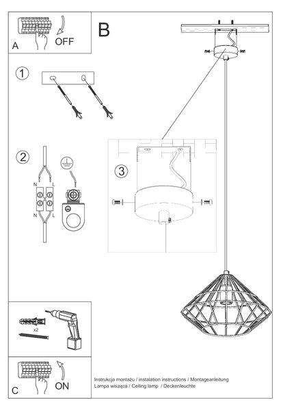 Viseća svjetiljka UMBERTO bijela
