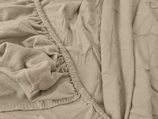 Jersey plahta EXCLUSIVE cappuccino 90 x 200 cm