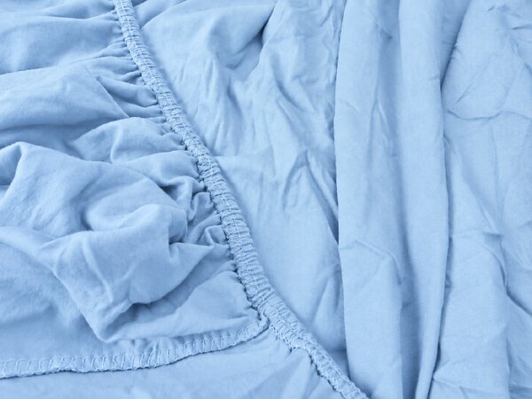 Jersey plahta EXCLUSIVE ledeno plava 90 x 200 cm