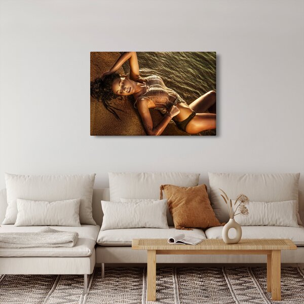 Slika žene koja leži na plaži (90x60 cm)