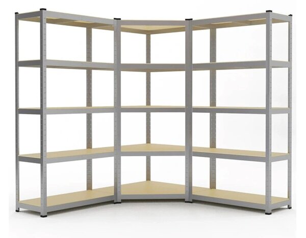 Stabilni metalni stalak za odlaganje sa 5 polica 180 x 90 x 40 cm