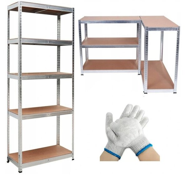 Stabilni metalni stalak za odlaganje sa 5 polica 180 x 90 x 40 cm