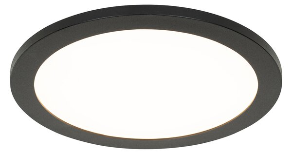 Moderna stropna svjetiljka crna 30 cm uklj. LED IP44 - Steve