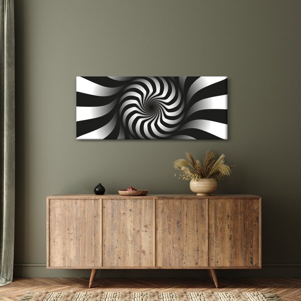 Apstraktna slika crno-bijele spirale (120x50 cm)