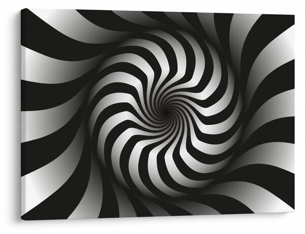 Apstraktna slika crno-bijele spirale (70x50 cm)