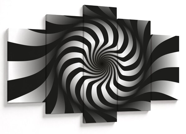 Apstraktna slika crno-bijele spirale (150x105 cm)