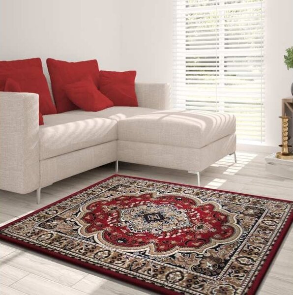 Crveni tepih s orijentalnim uzorkom Širina: 90 cm | Duljina: 310 cm