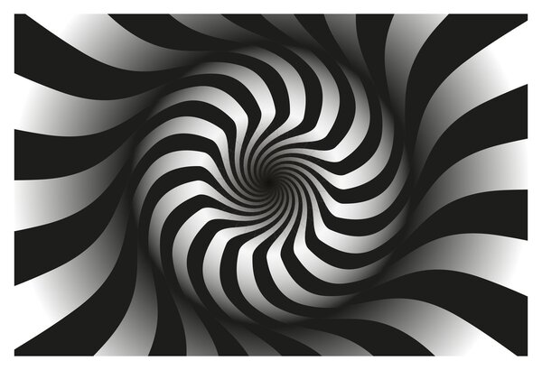 Apstraktna slika crno-bijele spirale (90x60 cm)