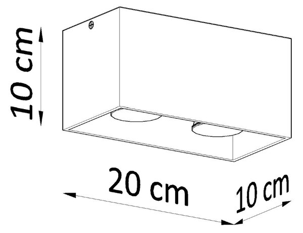 Stropna svjetiljka QUAD crna