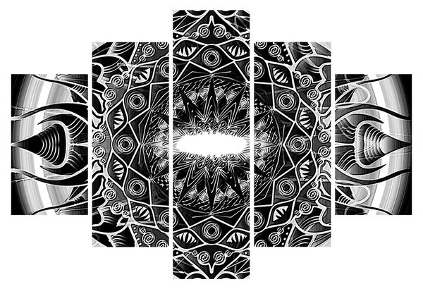 Slika crno-bijelih ornamenata (150x105 cm)