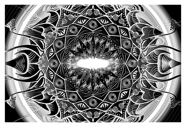 Slika crno-bijelih ornamenata (90x60 cm)