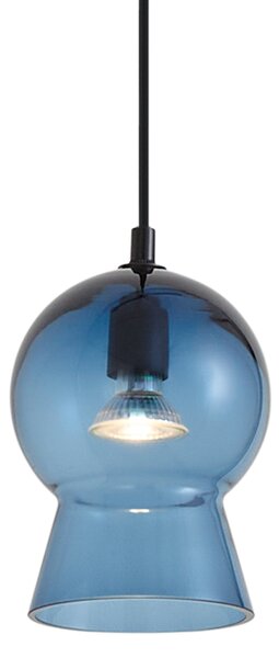 Retro visilica crna s plavim staklom za jednofazni sustav tračnica - Iconic Bell