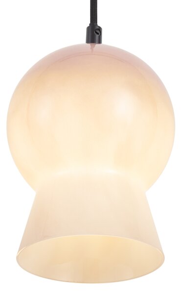 Retro visilica crna s bež staklom za 1-fazni sustav tračnica - Iconic Bell
