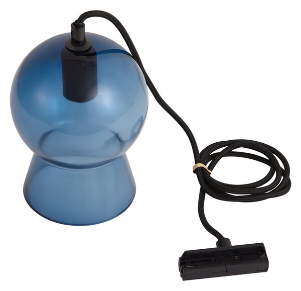 Retro visilica crna s plavim staklom za jednofazni sustav tračnica - Iconic Bell