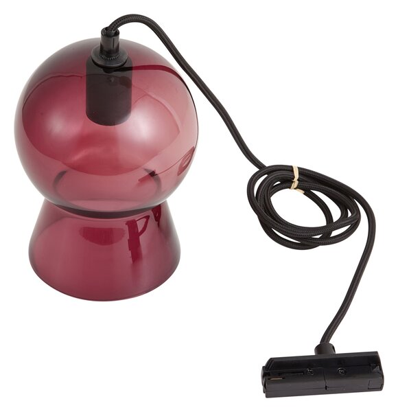 Retro visilica crna s ljubičastim staklom za 1-fazni sustav tračnica - Iconic Bell