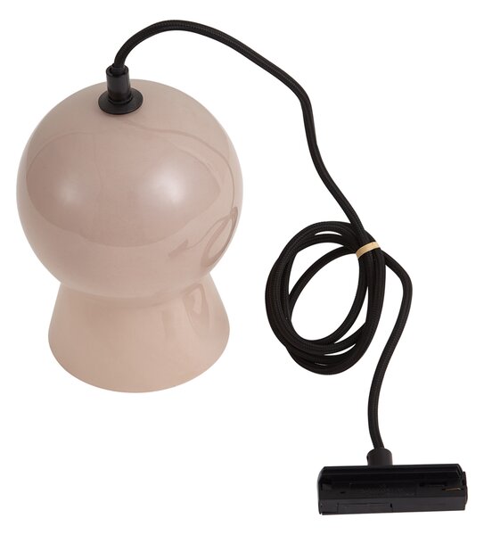 Retro visilica crna s bež staklom za 1-fazni sustav tračnica - Iconic Bell