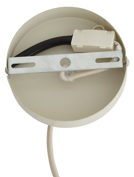 Japandi hanglamp beige met stoffen kap 80cm - Papel