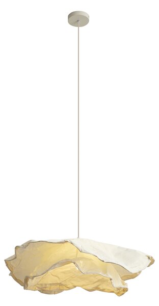 Japandi hanglamp beige met stoffen kap 80cm - Papel