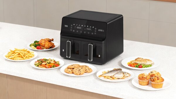 Xxl 2700w lcd touch dvojni cvrtnik na zrak brez maščobe 8l friteza črna