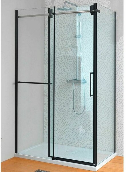 Kolpa San Kutna tuš kabina Virgo Black (D x Š x V: 120 x 90 x 200 cm, Prozirno staklo)