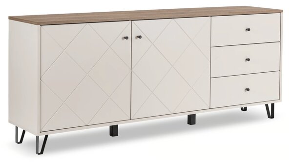 JAKS Komoda kašmírová s dekorom dub Castello 183 cm Bacardi