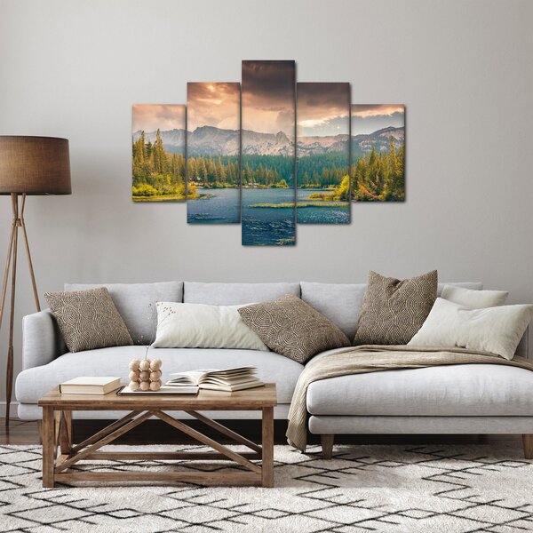 Slika planinske rijeke i planina (150x105 cm)