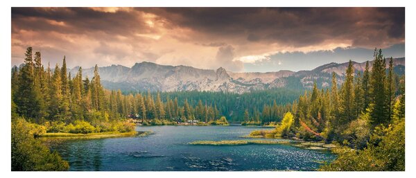 Slika planinske rijeke i planina (120x50 cm)