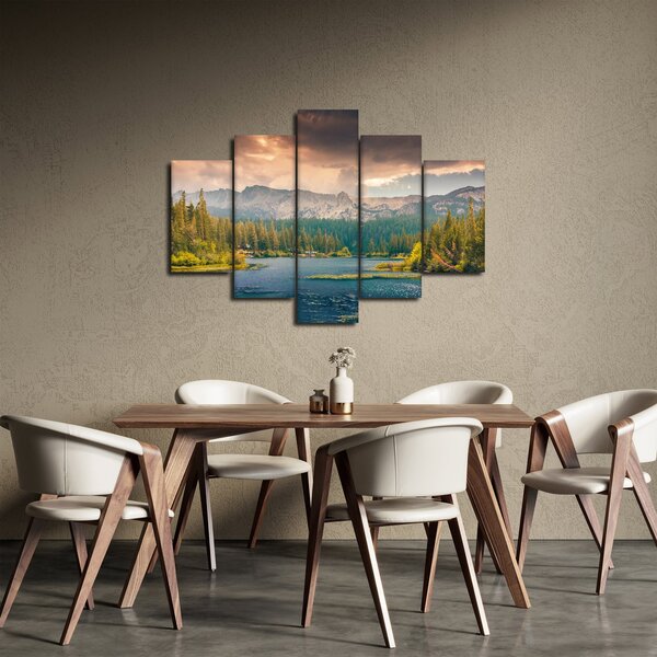 Slika planinske rijeke i planina (150x105 cm)