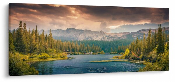 Slika planinske rijeke i planina (120x50 cm)