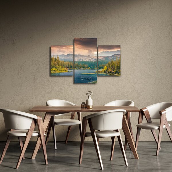 Slika planinske rijeke i planina (90x60 cm)