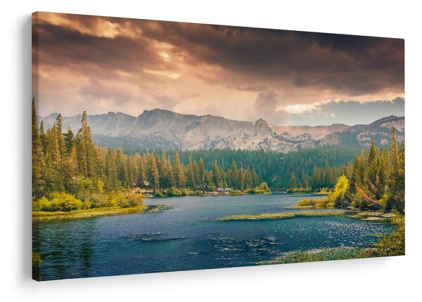 Slika planinske rijeke i planina (90x60 cm)