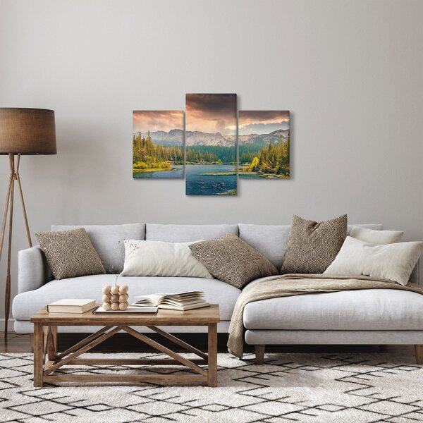 Slika planinske rijeke i planina (90x60 cm)