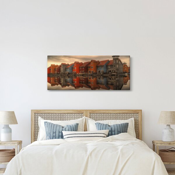 Slika živopisnih kuća (120x50 cm)