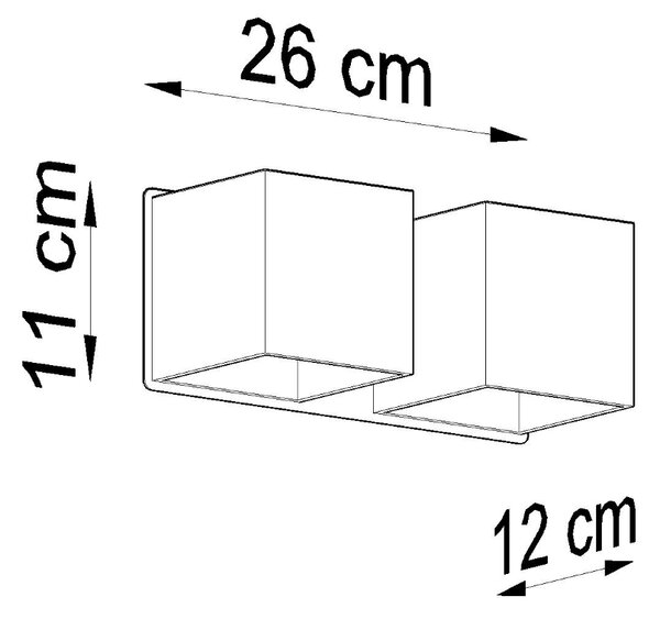 Zidna svjetiljka QUAD 2 crna