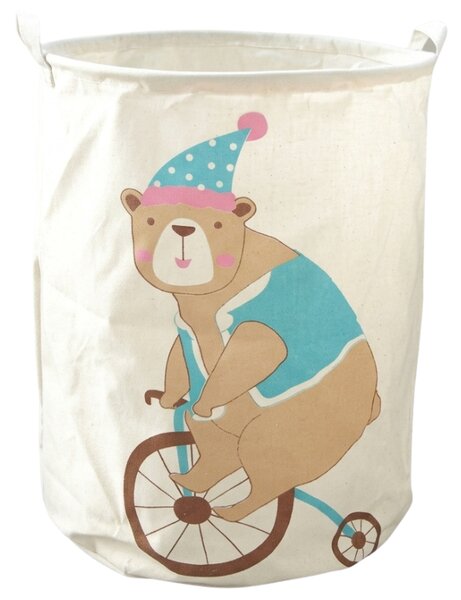 Koš za igračke i rublje s tiskom CIRCUS BEAR 35x45 cm, krem