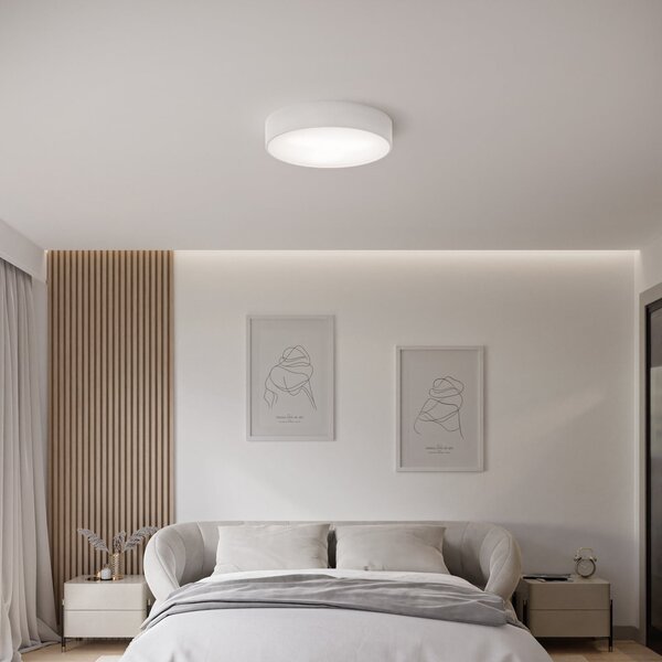 TEMAR LIGHTING Cleo stropna svjetiljka, Ø 40 cm, IP20, bijela, metalna, E27, prigušiva, Bijela, Dnevni boravak/blagovaonica, Metal