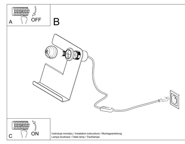 Stolna lampa INCLINE crna