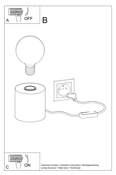 Stolna lampa SALGADO betonska