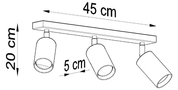 Stropna svjetiljka BERG 3 prirodno drvo