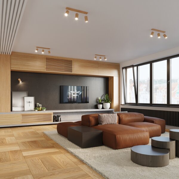 Zidna svjetiljka BERG prirodno drvo