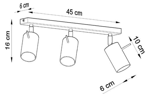 Stropna svjetiljka RING 3 krome