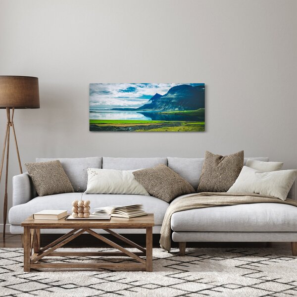 Slika jezera s planinama (120x50 cm)