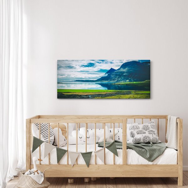 Slika jezera s planinama (120x50 cm)