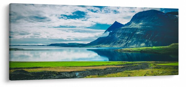 Slika jezera s planinama (120x50 cm)