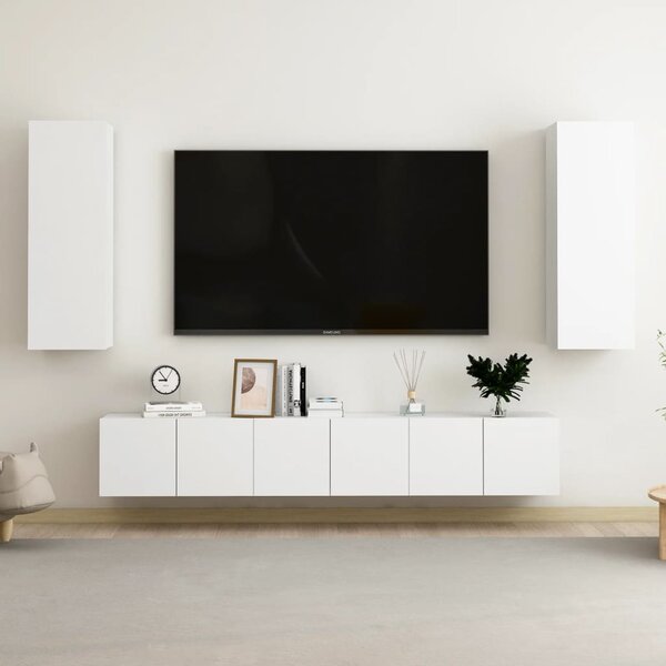 VidaXL 5-dijelni set TV ormarića bijeli od iverice