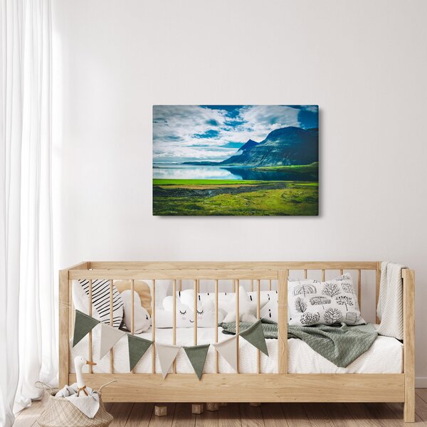 Slika jezera s planinama (90x60 cm)