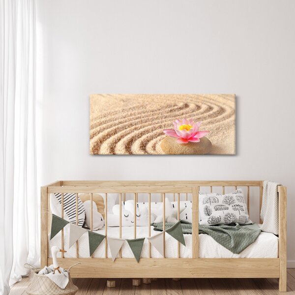 Slika kamena s cvijetom na pijesku (120x50 cm)