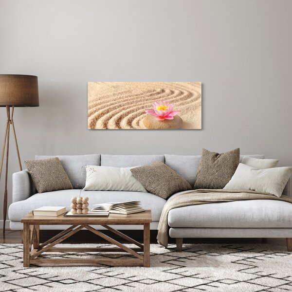 Slika kamena s cvijetom na pijesku (120x50 cm)