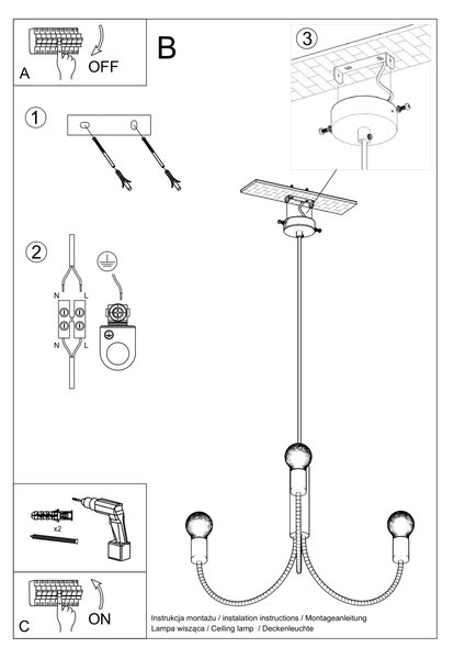 Luster PICCOLO 5 crna