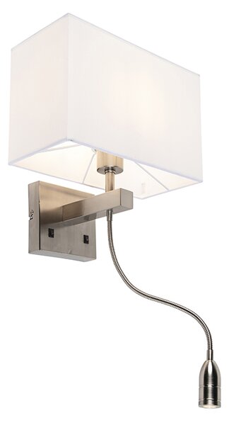 Moderna zidna lampa od čelika s bijelim sjenilom - Bergamo